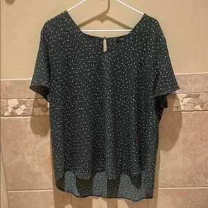 Black Polka Dot Women's Top